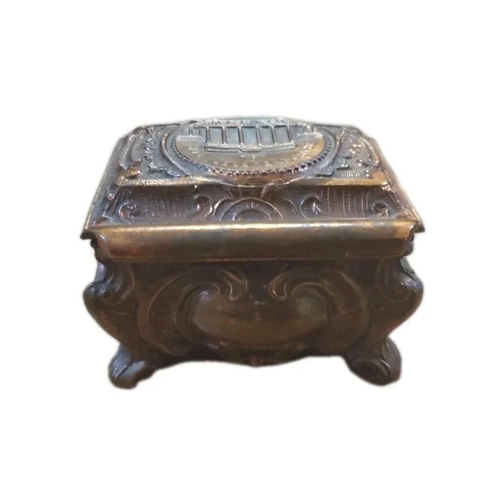 Berlin‎ Brandenburger Tor Copper Trinket Box Paperweight Souvenir